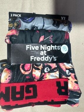 Marvel Five Nights at Freddy's Boxer Briefs -‎ Black, Gray & Red Waistband